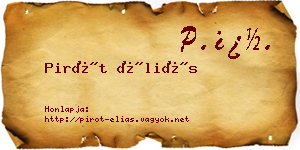 Pirót Éliás névjegykártya